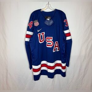 Nike Team USA Hockey #34 Mathews 2026 Winter Olympics Milano Home Jersey Blue XL